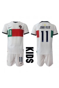Portugal Joao Felix #11 Babytruitje Uit tenue Kind WK 2022 Korte Mouw (+ Korte broeken)